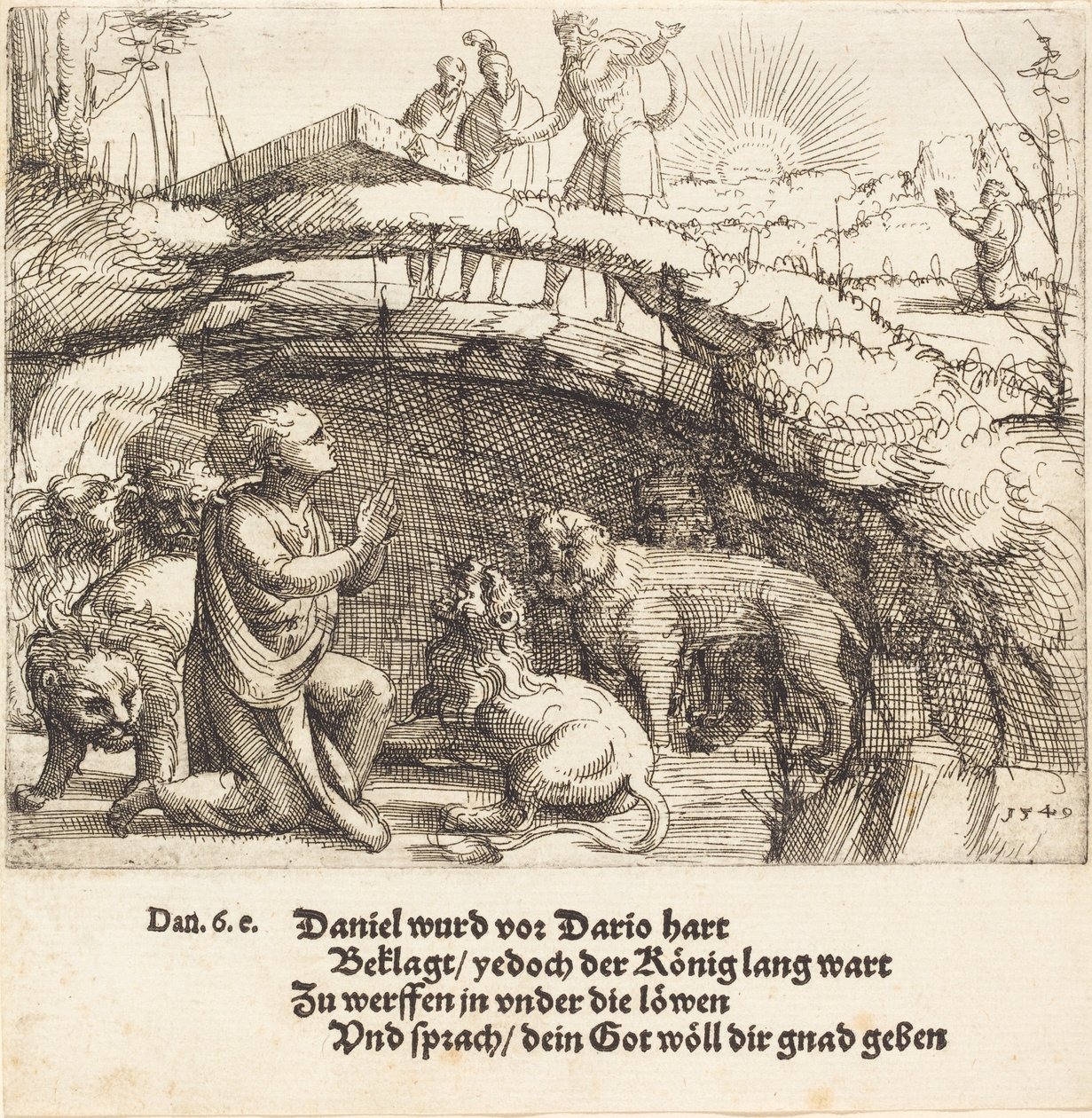 Daniele nella fossa dei leoni da Augustin Hirschvogel
