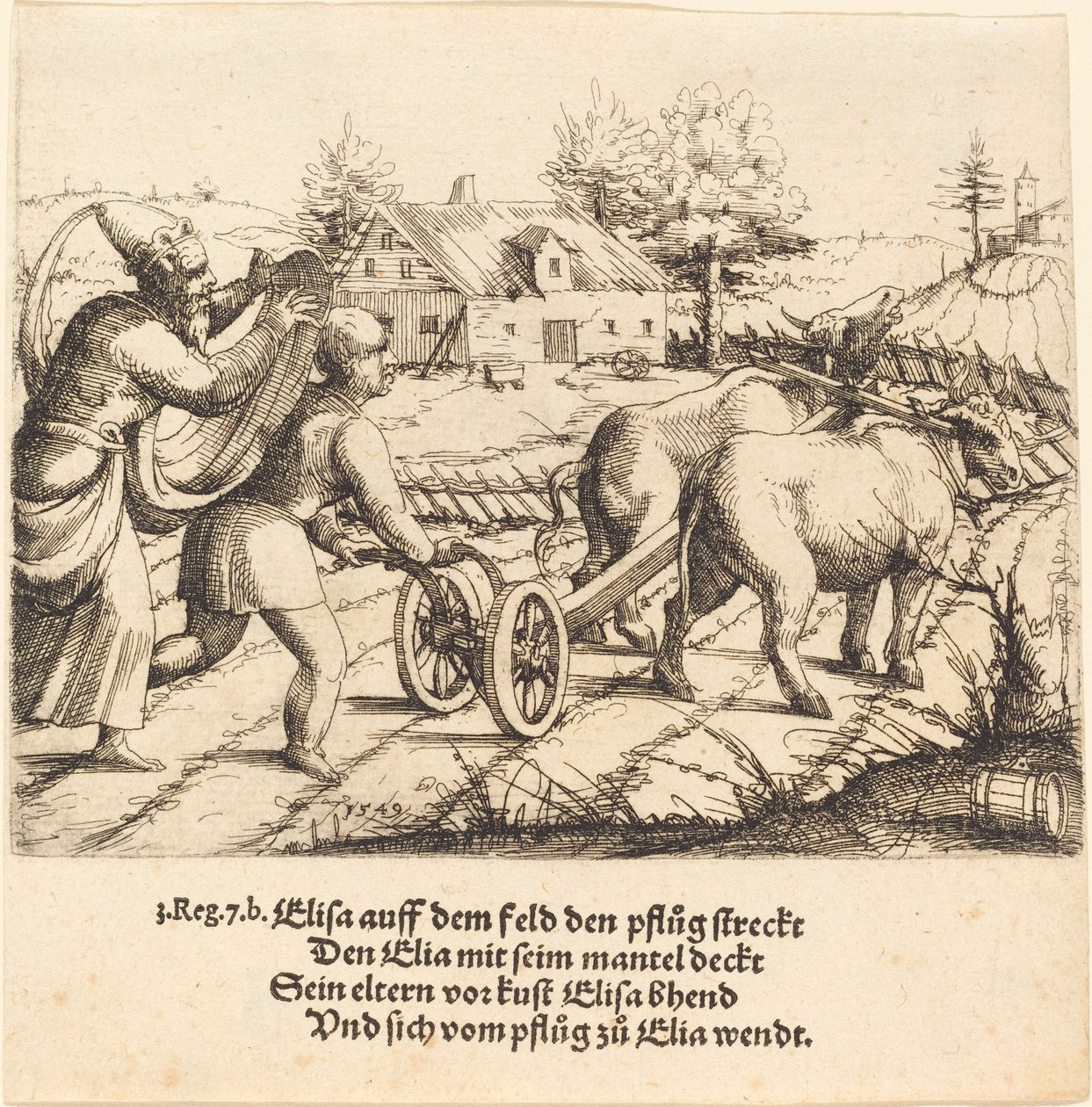 Elia unge Eliseo, 1549 da Augustin Hirschvogel