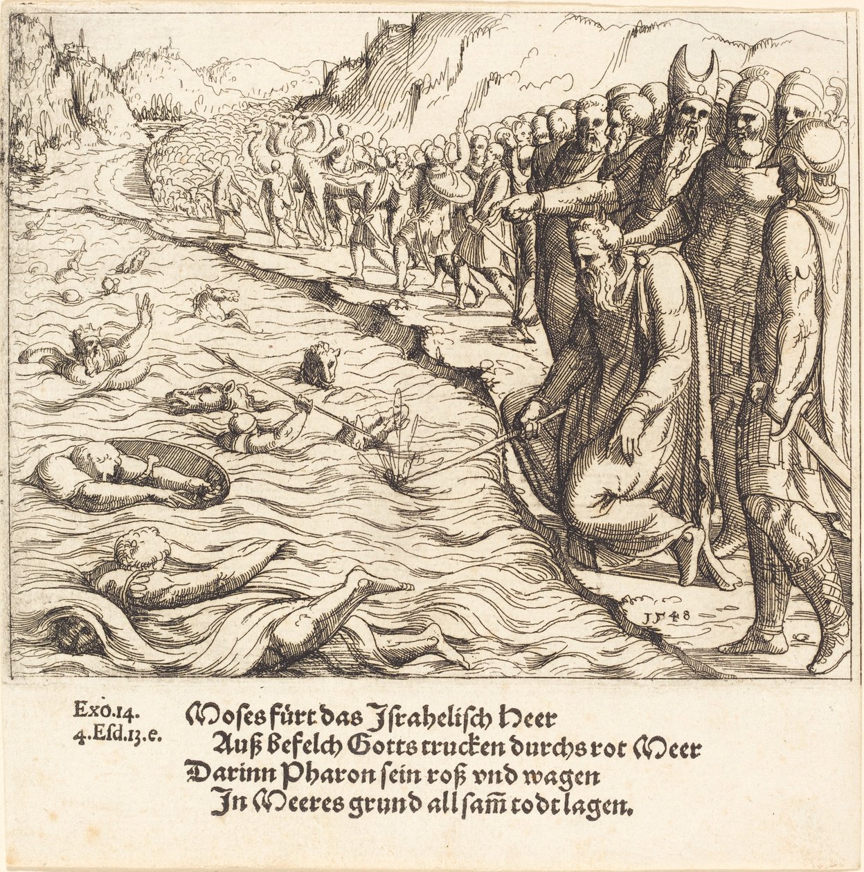 Mosè chiude il Mar Rosso, 1548 da Augustin Hirschvogel