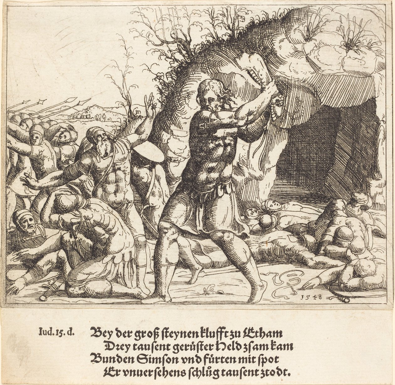 Sansone uccide i Filistei, 1548 da Augustin Hirschvogel