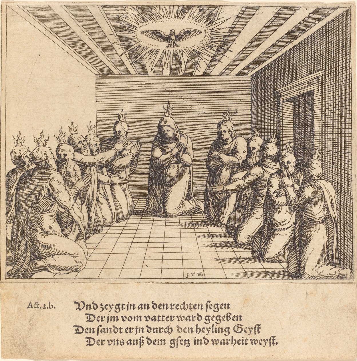 La discesa dello Spirito Santo, 1548 da Augustin Hirschvogel