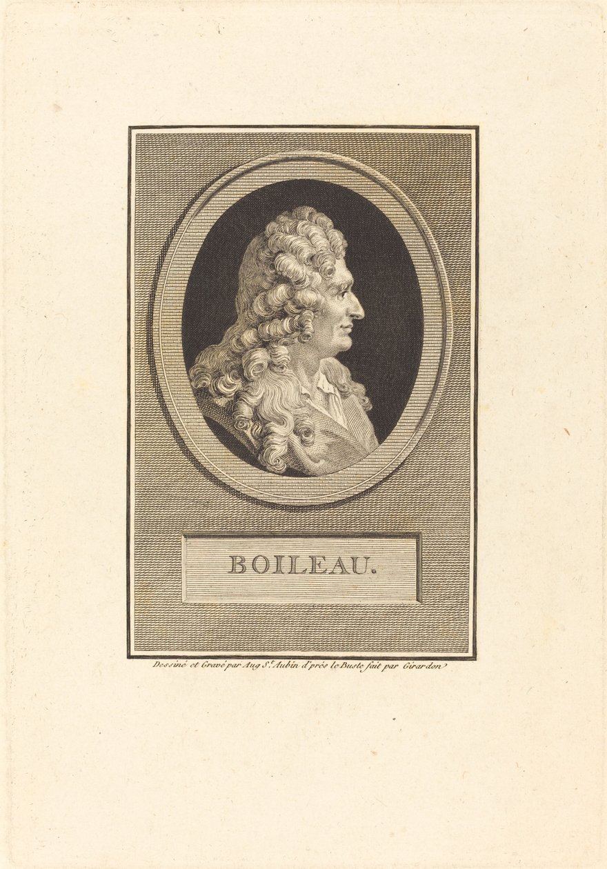 Despreaux-Nicolas Boileau da Augustin de Saint Aubin after François Girardon