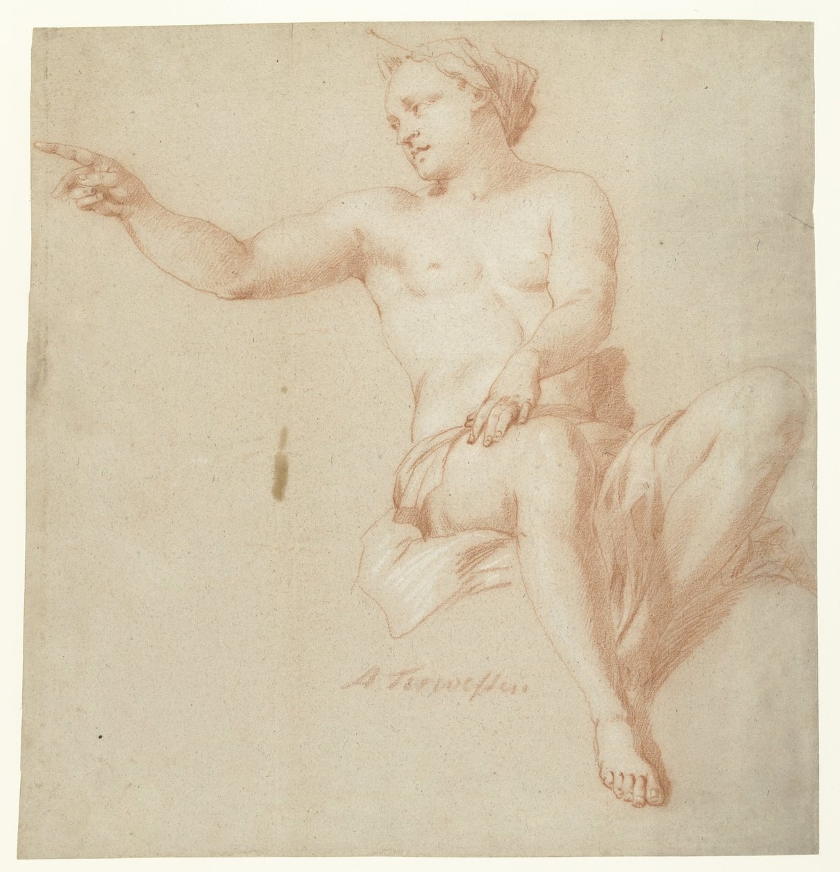 Nudo femminile seduto da Augustinus Terwesten (I)