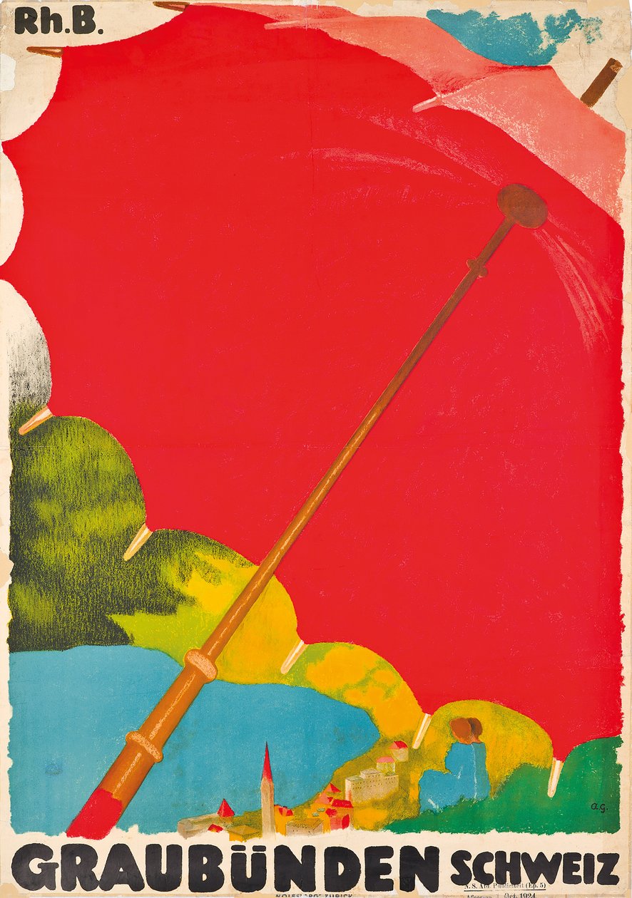 Poster pubblicitario di Graubunden, Svizzera da Augusto Giacometti