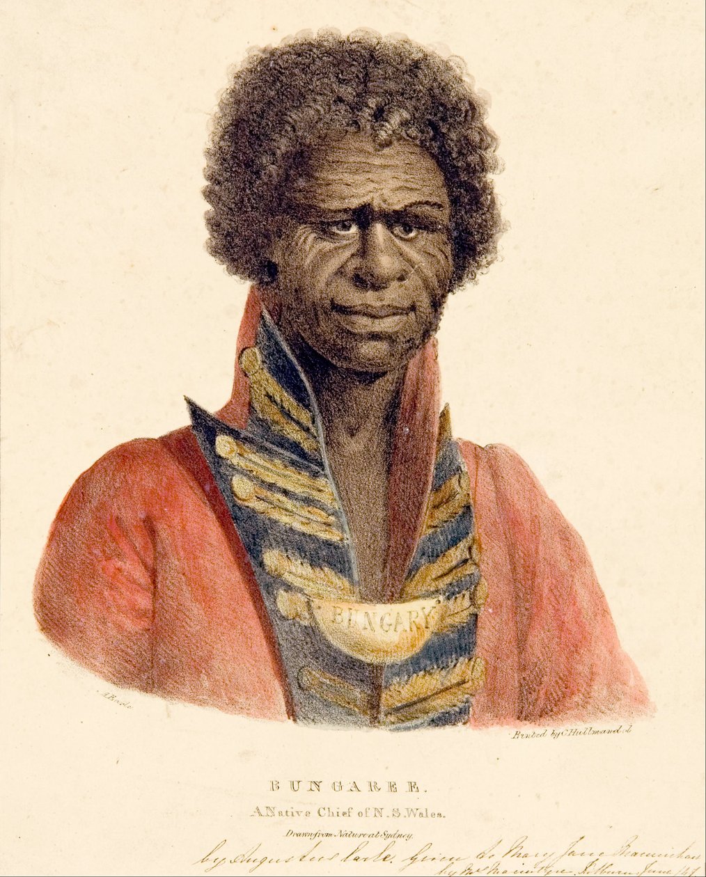 Bungaree, un capo nativo del N.S. Wales da Augustus Earle