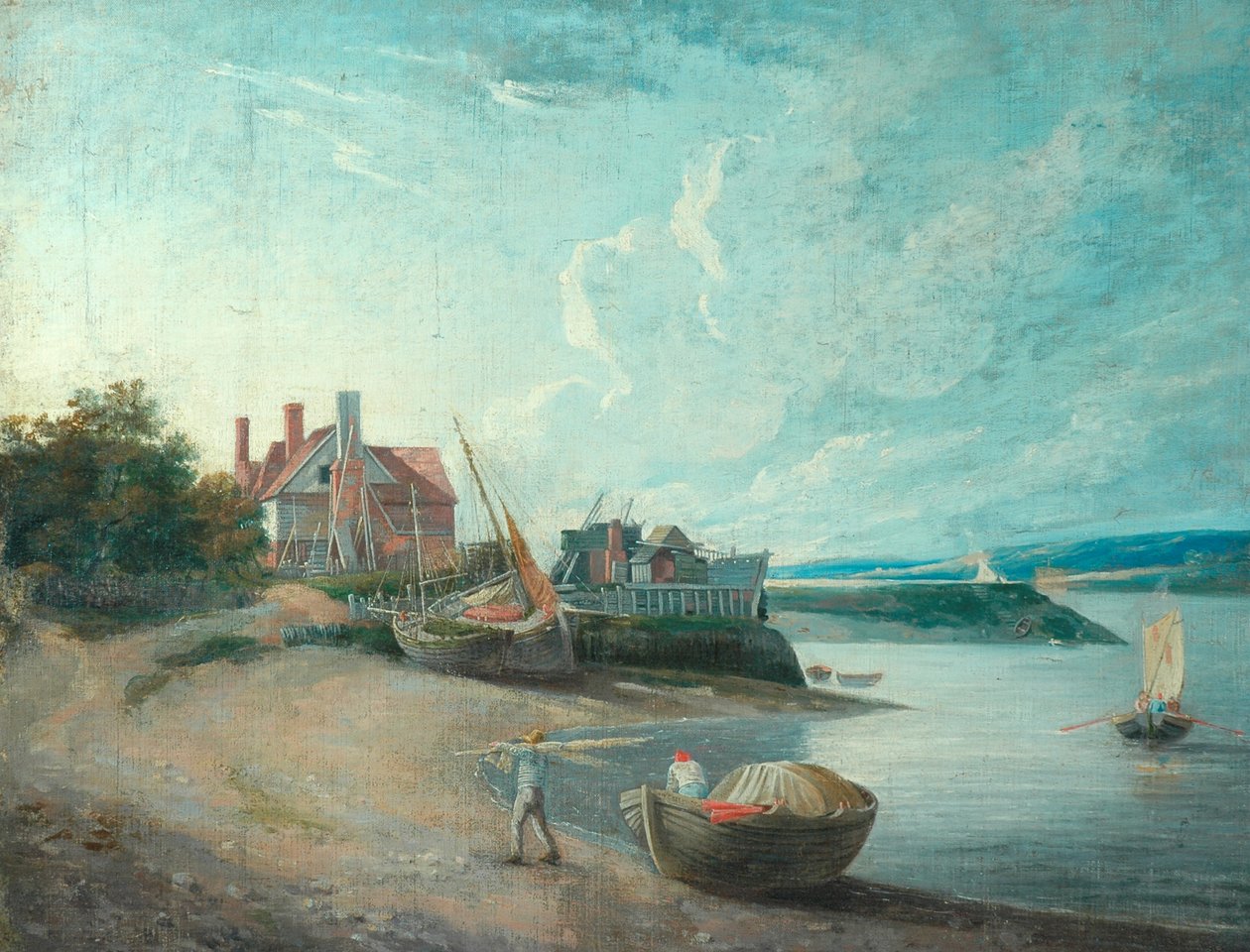 Scena fluviale con barche, 1815 da Augustus Wall Callcott
