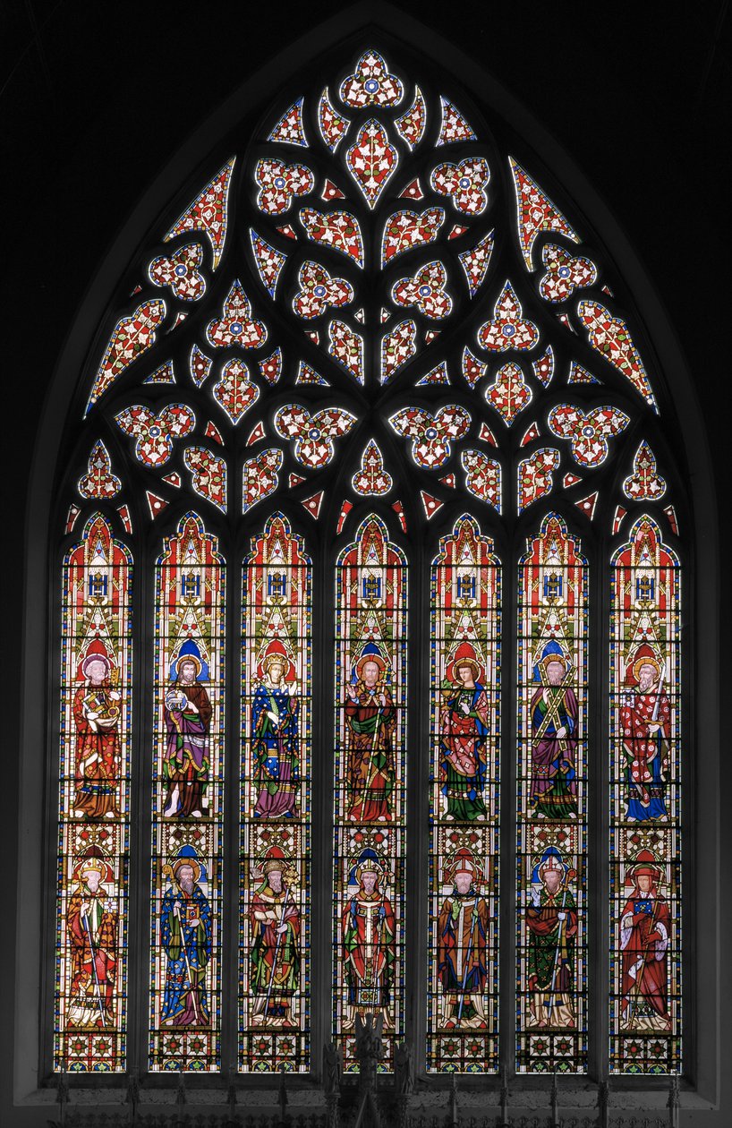 Vergine e Cristo con Santi, Finestra Est da Augustus Welby Northmore Pugin