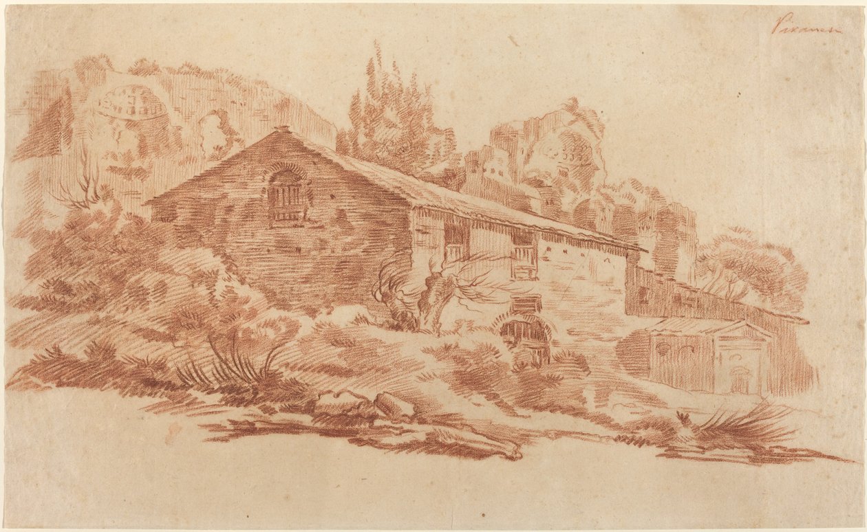 Edificio rustico tra rovine romane da Aureliano Milani