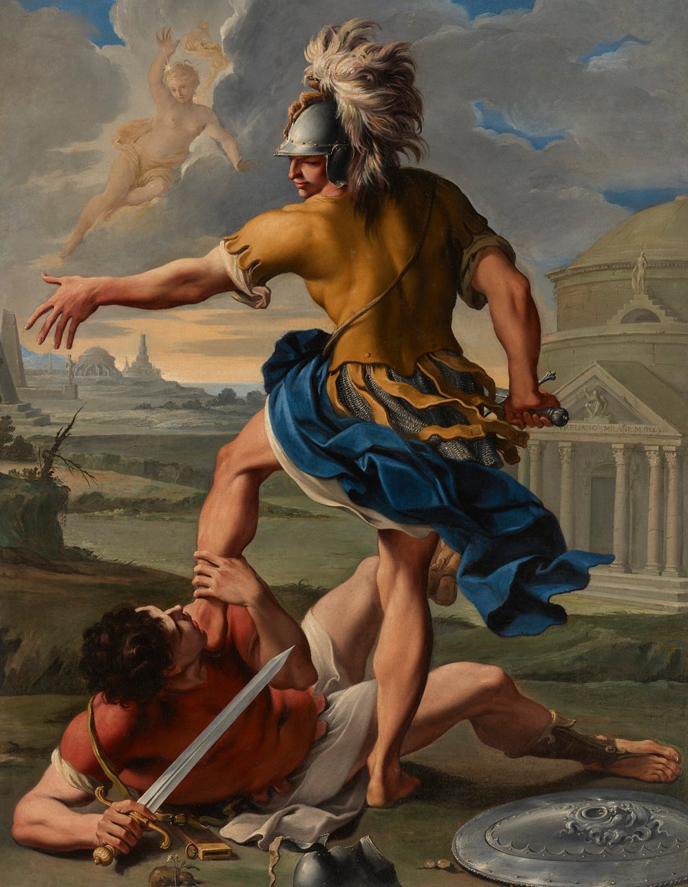 Il combattimento di Enea e Turnus da Aureliano Milani