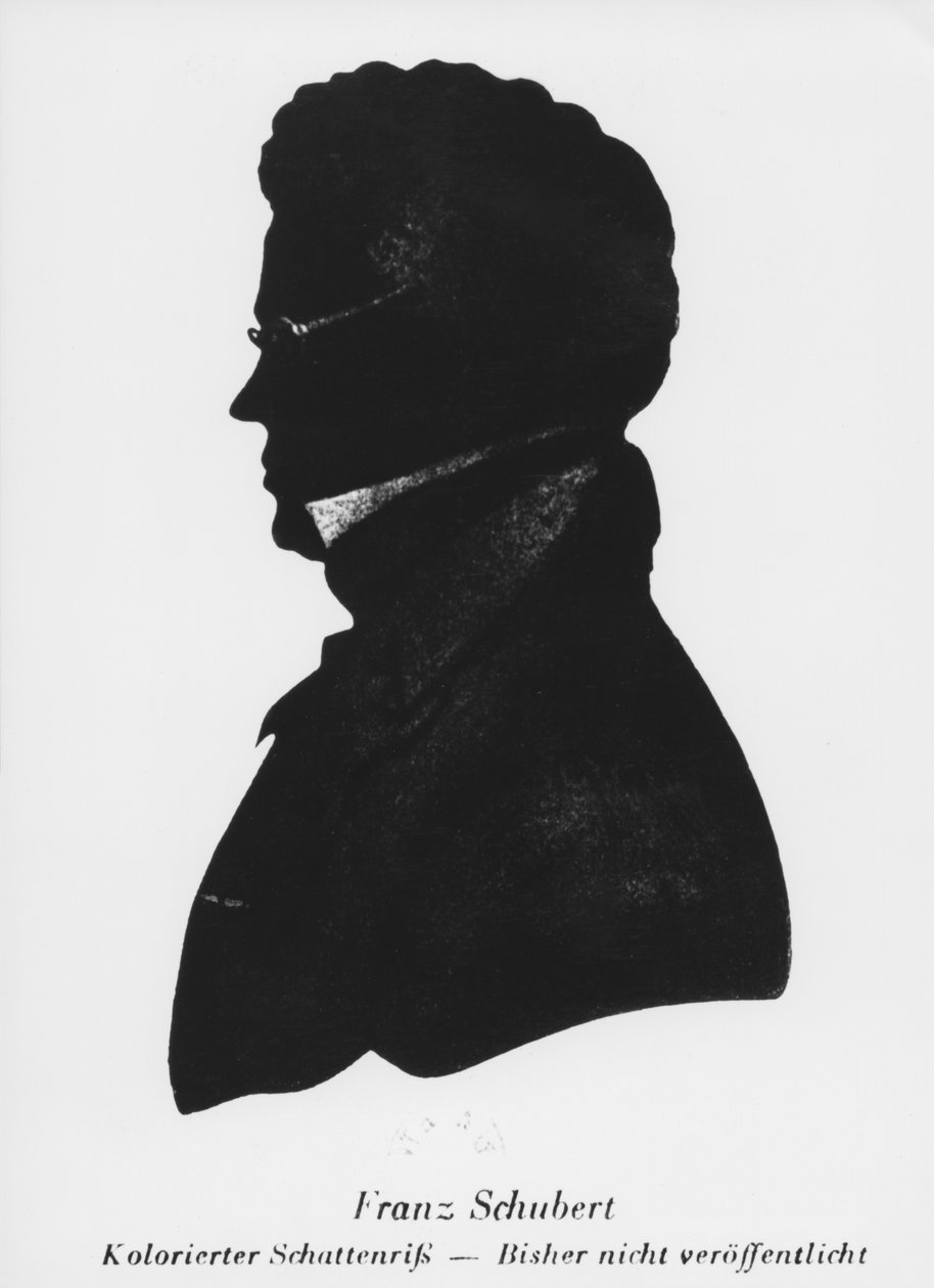Silhouette di Franz Peter Schubert da Austrian School