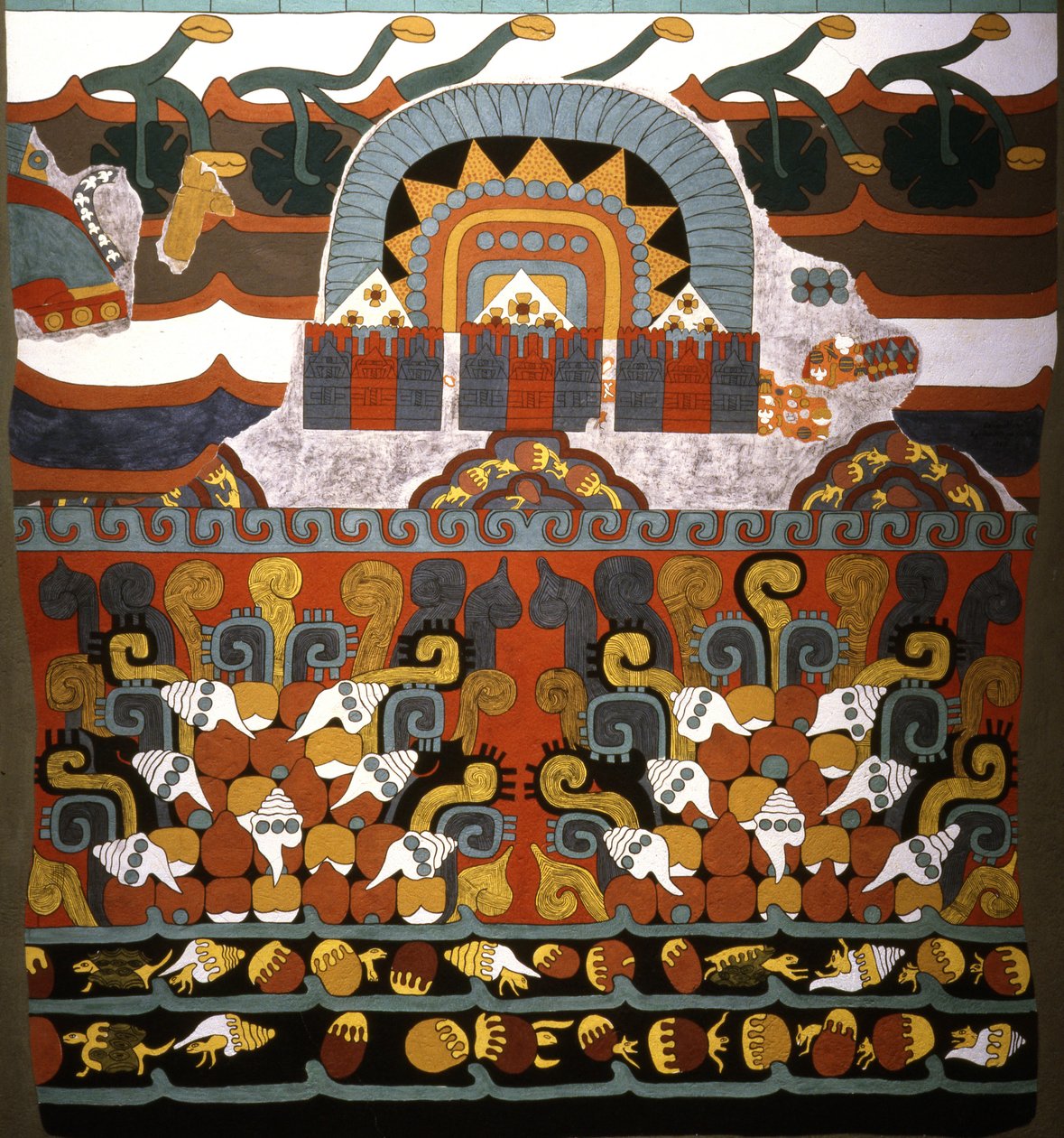 Murale di Tlalocan da Teotihuacan, periodo classico antico da Aztec