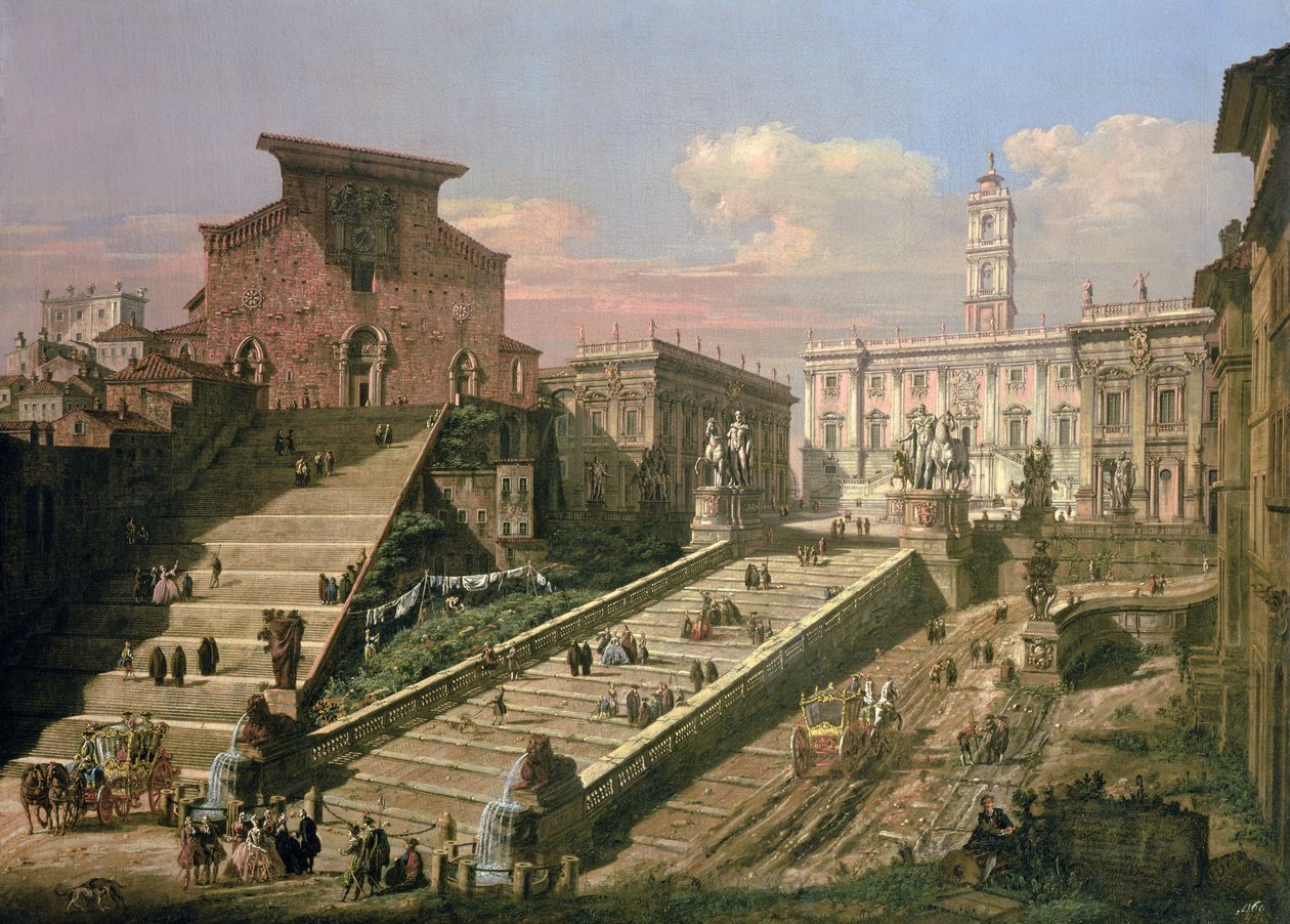 La Piazza del Campidoglio e la Chiesa di S. Maria d