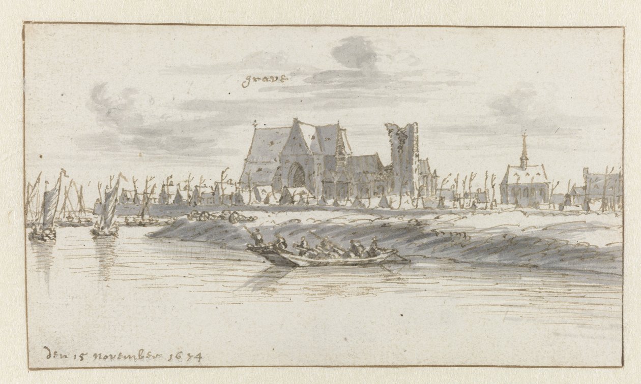 Veduta di Grave, Noord-Brabant da Barend Klotz (attributed to)