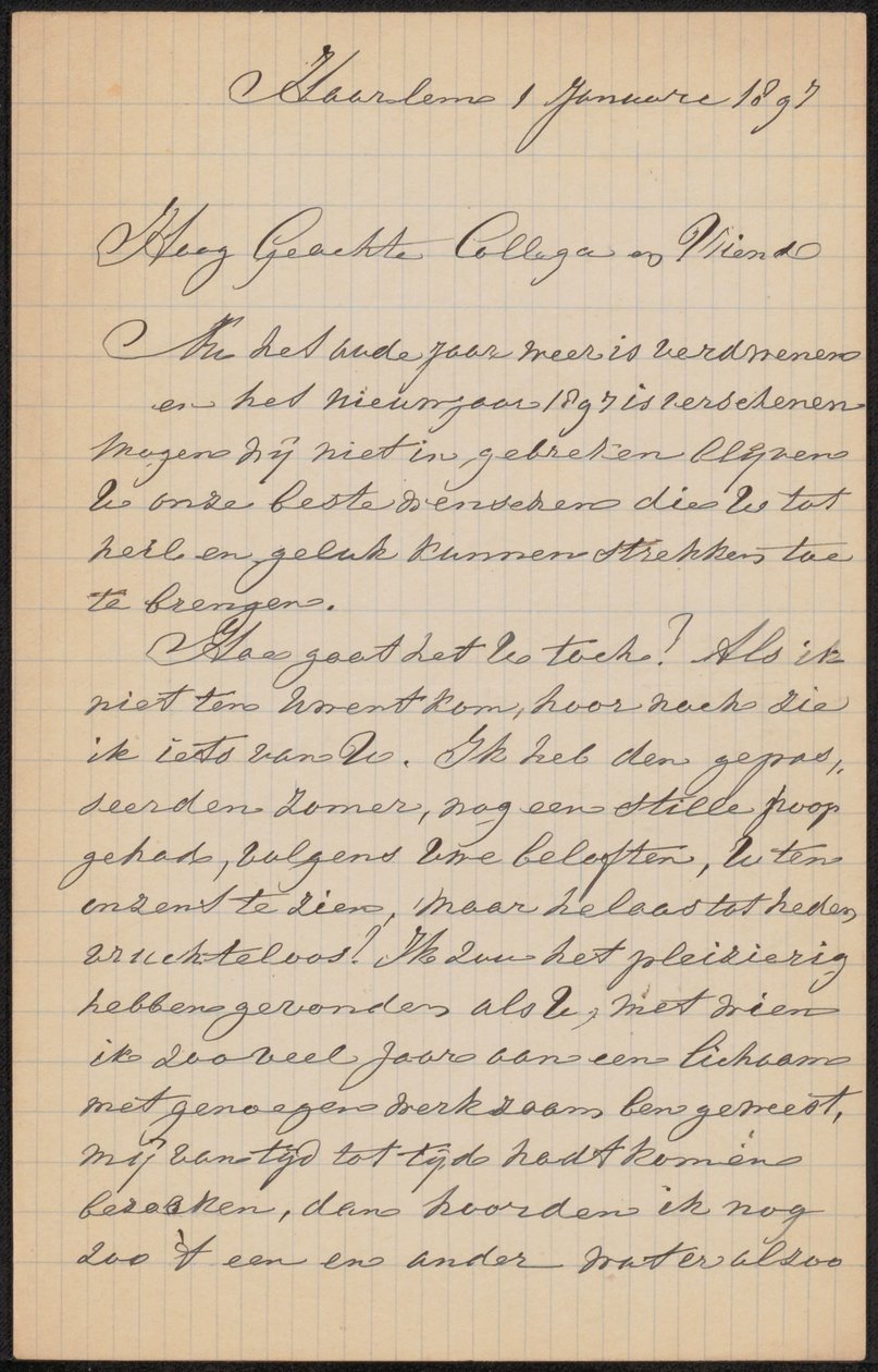 Lettera ad August Allebé da Barend Wijnveld