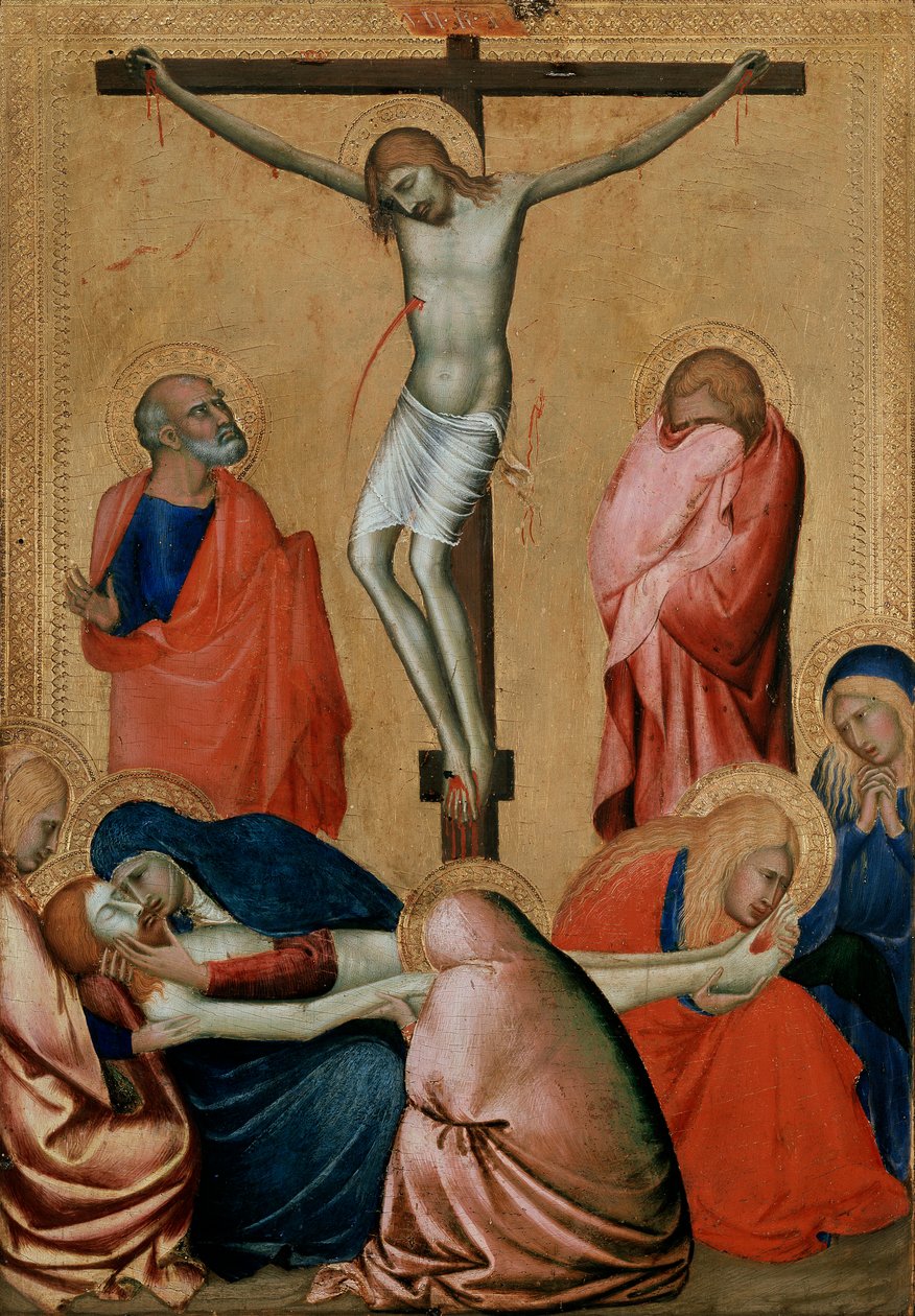 La Crocifissione e il Compianto, 14° secolo da Barna da Siena
