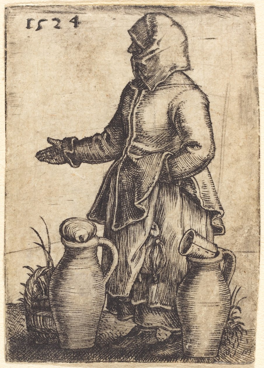 Contadina con due brocche da Barthel Beham