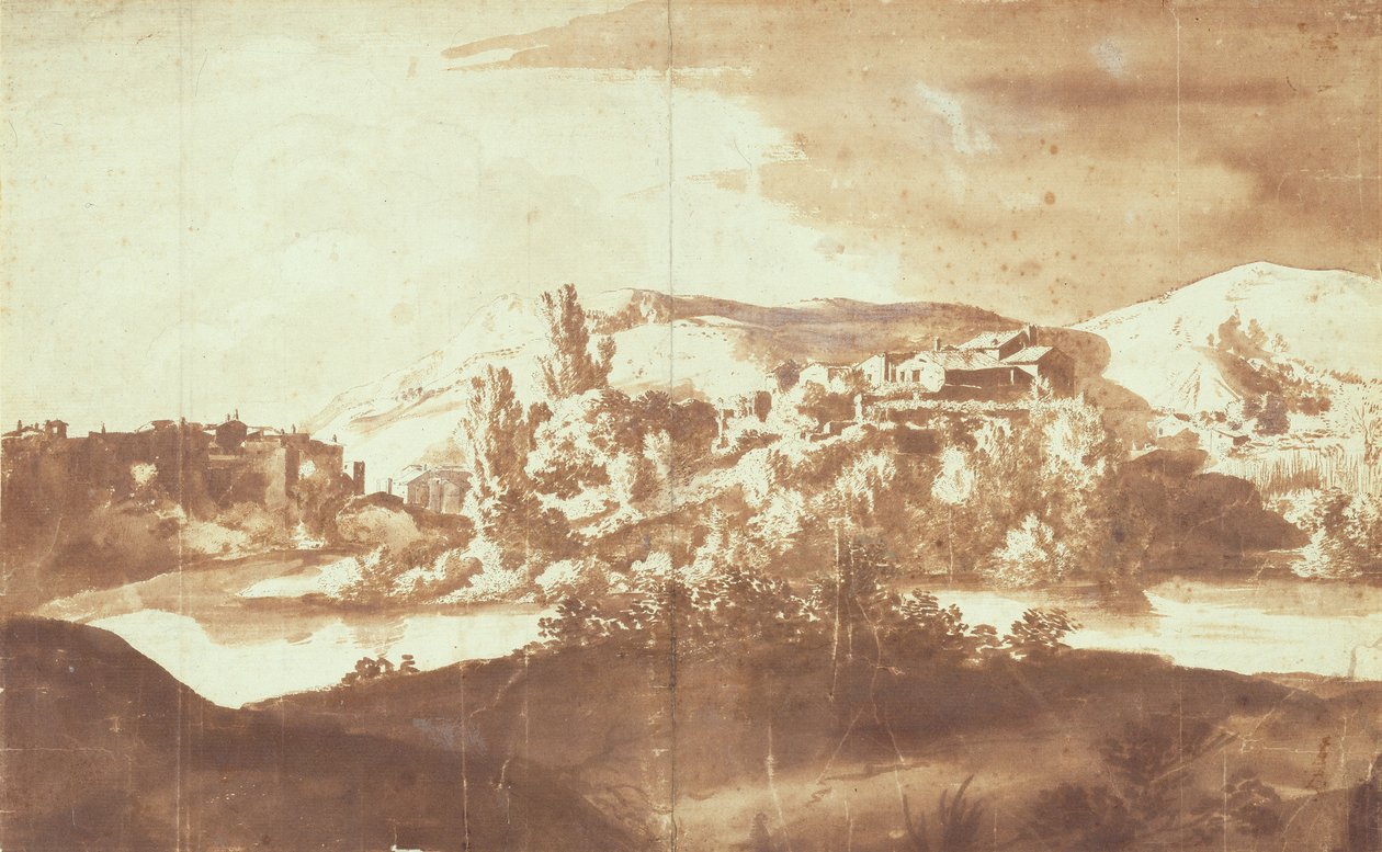 Villaggio italiano su un fiume, c.1627 da Bartholomeus Breenbergh