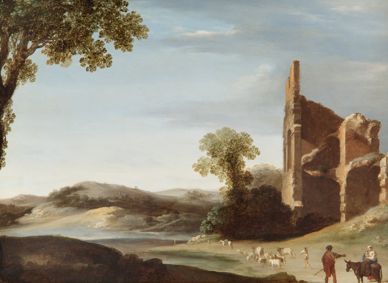 Paesaggio con rovine classiche e figure da Bartholomeus Breenbergh