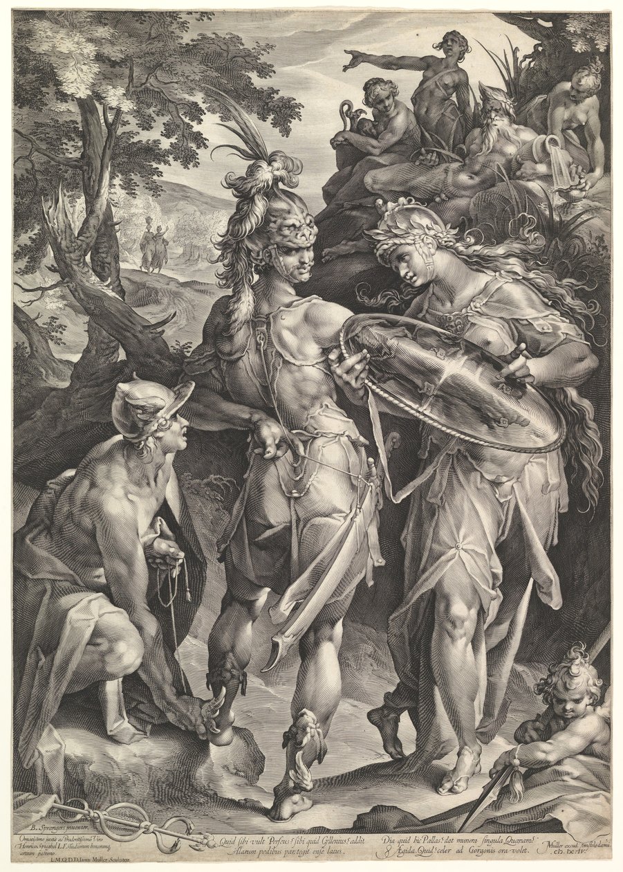 Minerva e Mercurio armano Perseo, 1604 da Bartholomeus Spranger