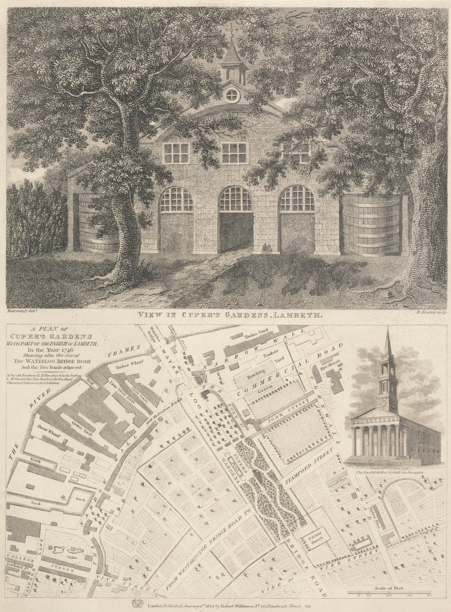 Veduta nei giardini di Cuper, Lambeth da Bartholomew Howlett