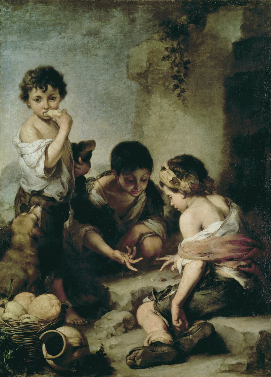 Ragazzi che giocano a dadi, c.1670-75 da Bartolomé Esteban Murillo