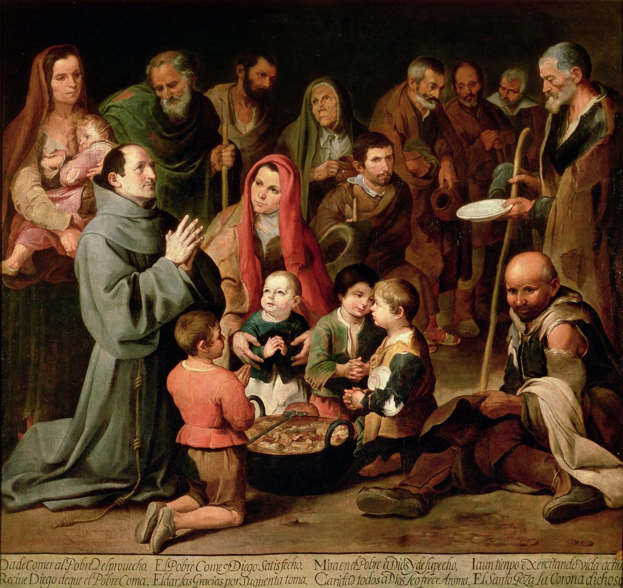 San Diego di Alcalá che dà cibo ai poveri, 1645-46 da Bartolomé Esteban Murillo