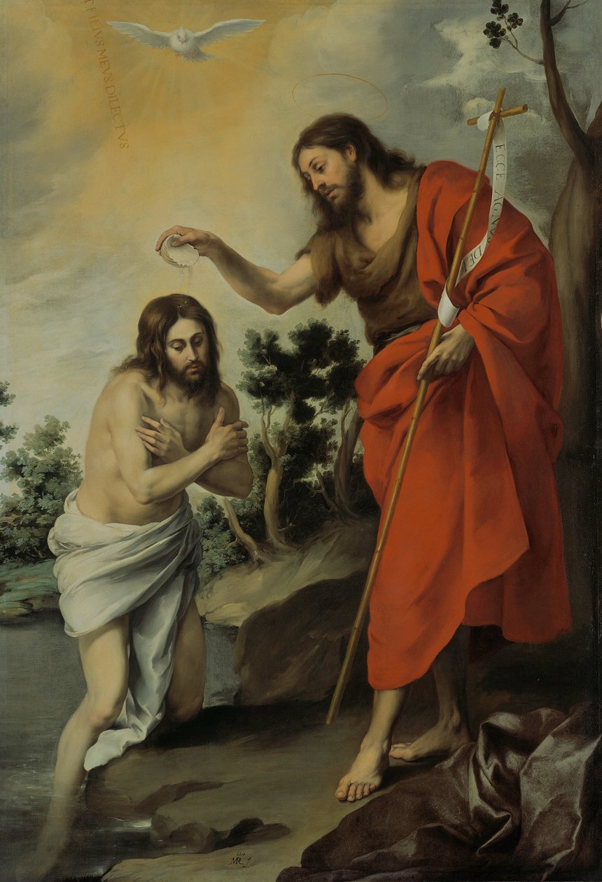 Il battesimo di Cristo da Bartolomé Esteban Murillo