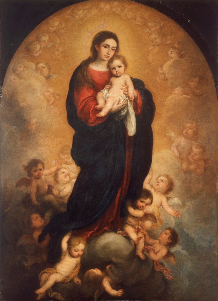 Vergine col Bambino in gloria da Bartolomé Esteban Murillo