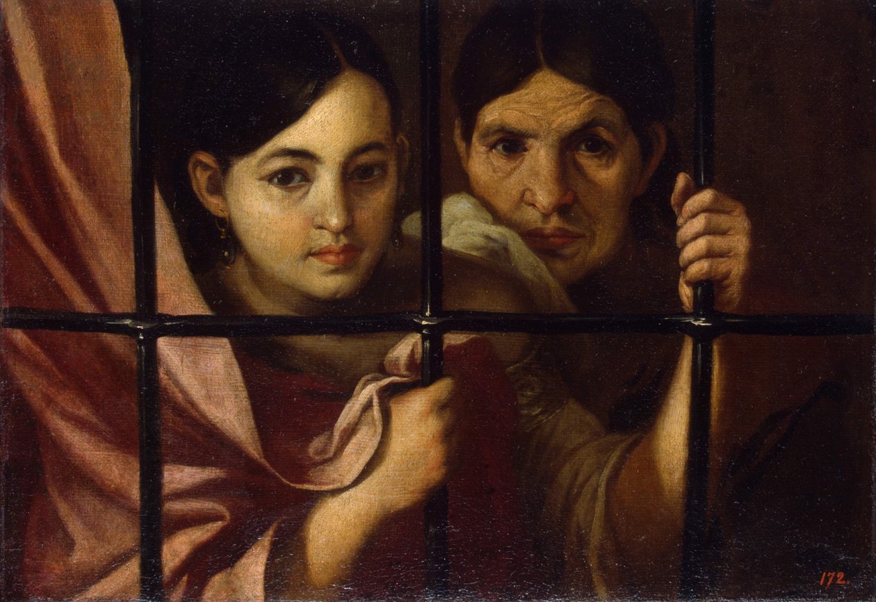 Due donne dietro una griglia, 1645 da Bartolomé Esteban Murillo