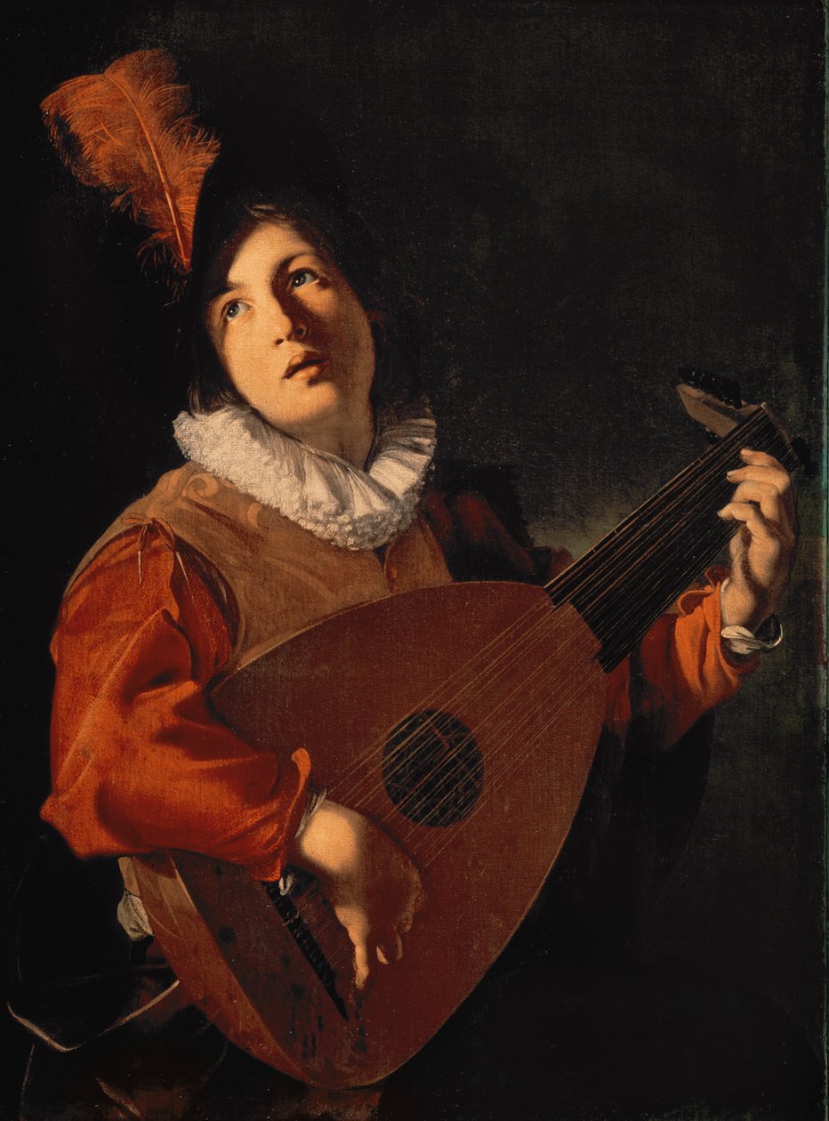 Giovane con un liuto da Bartolomeo Manfredi