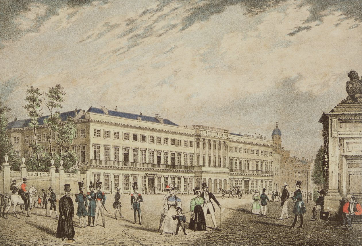 Veduta del Palazzo Reale, Bruxelles, c.1830 da Basile de Loose