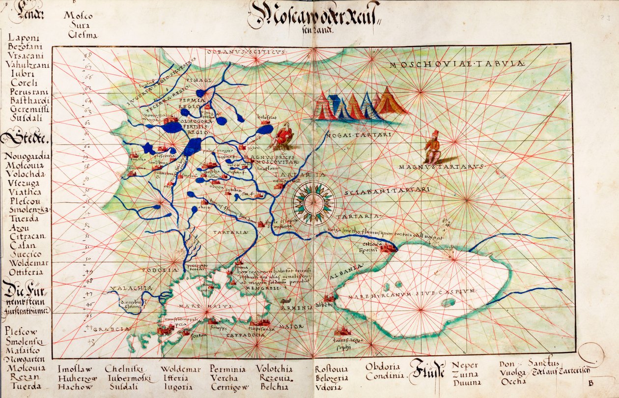 Carta di Mosca e del Mar Nero da Battista Agnese