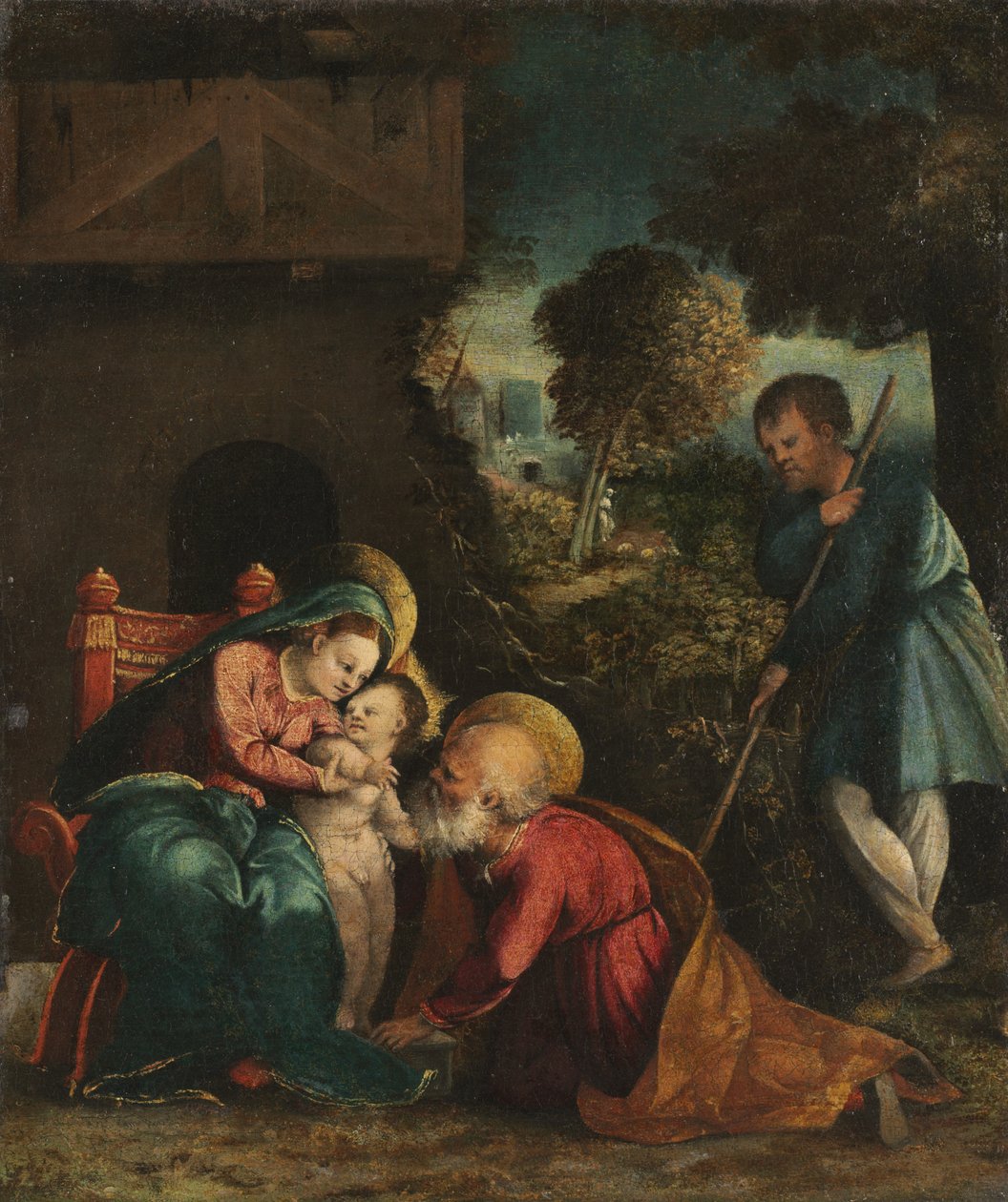 Sacra Famiglia con un pastore, primi anni 1520 da Battista Dossi