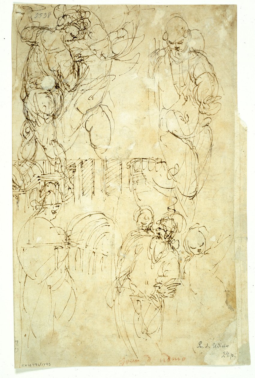 Schizzi di figure da Battista Franco