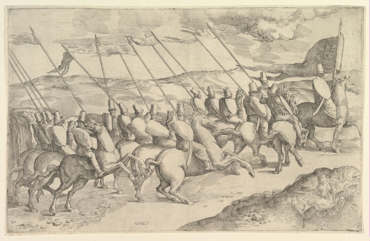 Una compagnia di cavalieri da Battista Franco Veneziano