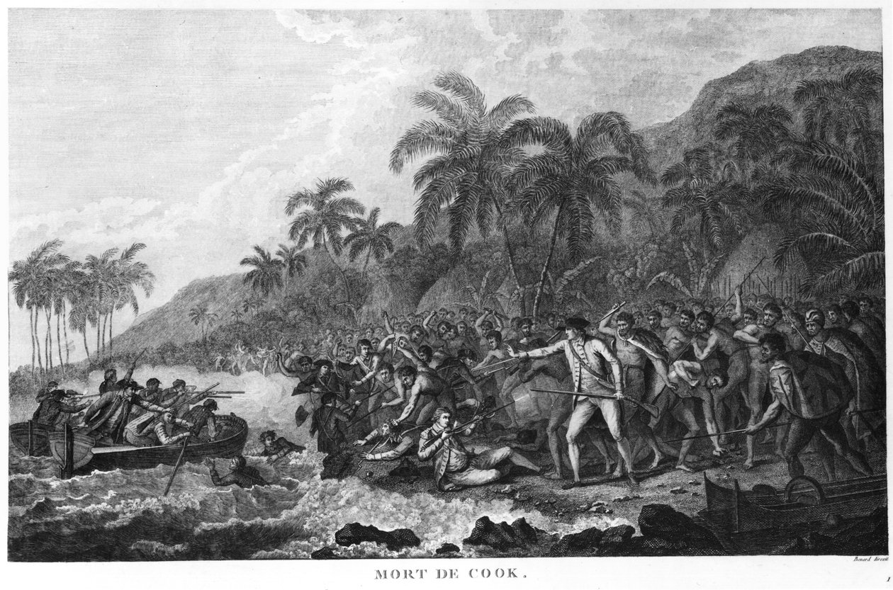 La morte del capitano James Cook, 14 febbraio 1779 da Robert Benard