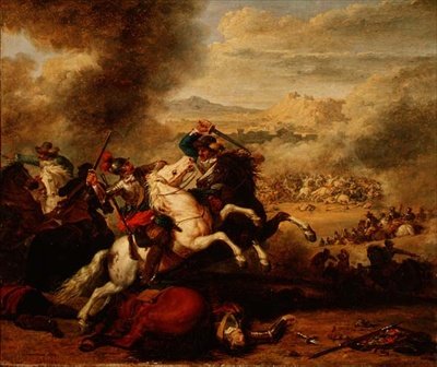 Cavalieri in combattimento da Benigne Gagnereaux