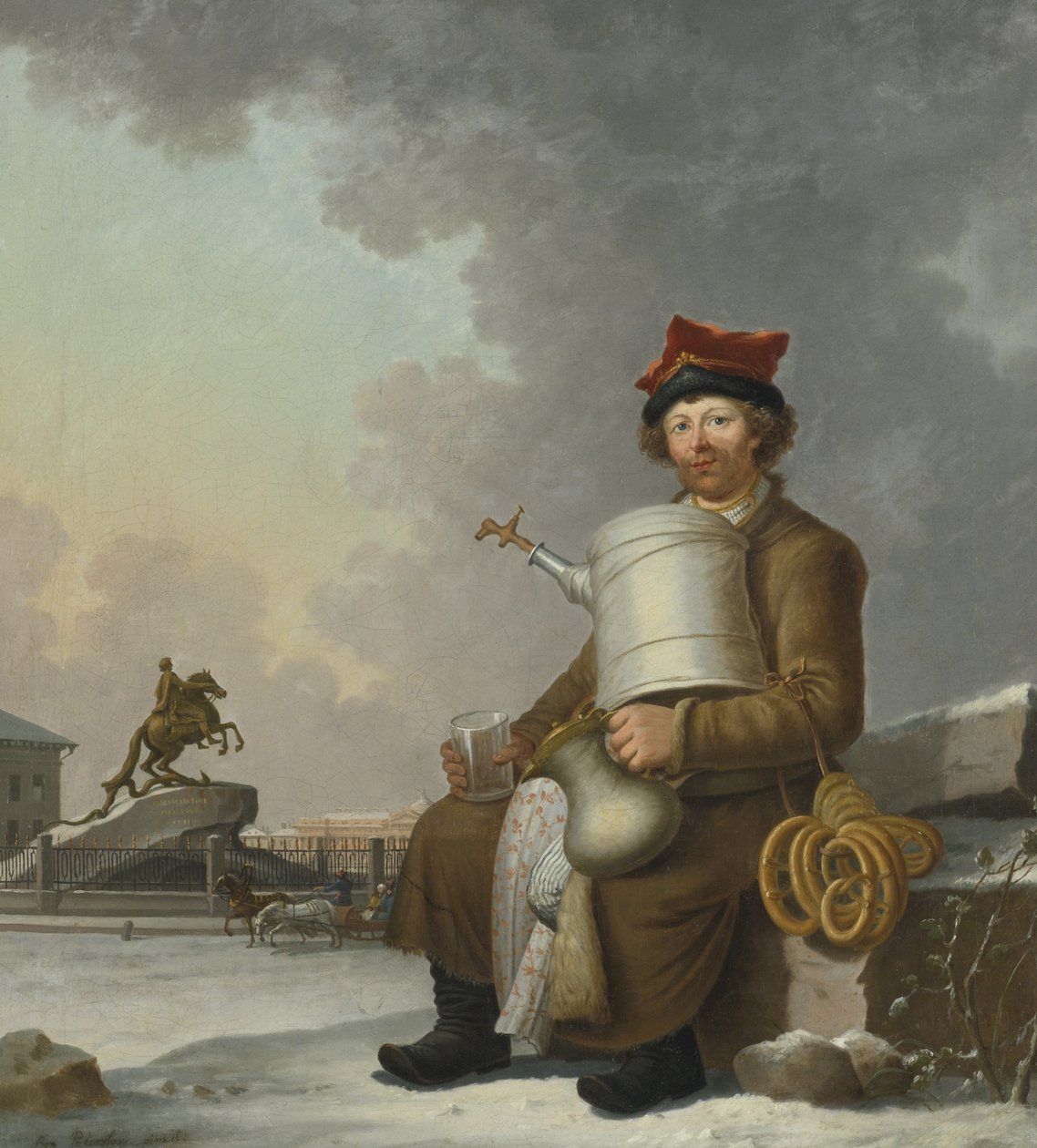 Venditore di Sbiten a San Pietroburgo, 1800 da Benjamin Paterssen