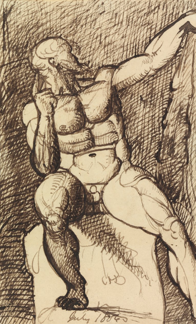 Studio di un nudo maschile seduto da Benjamin Robert Haydon