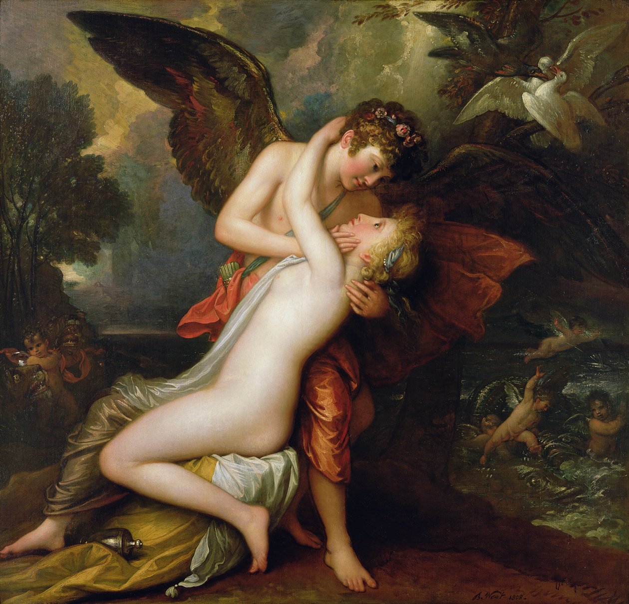 Cupido e Psiche, 1808 da Benjamin West