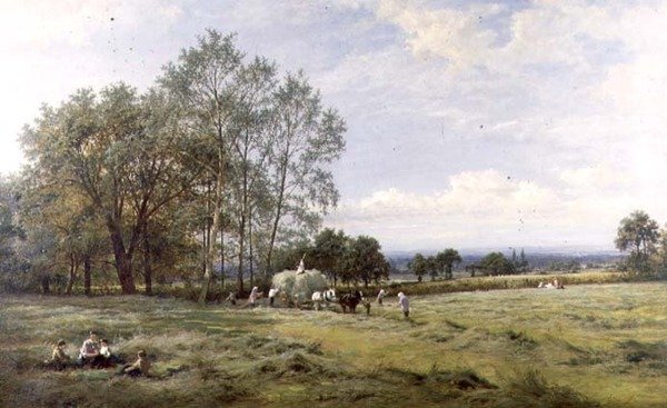Un campo di fieno inglese da Benjamin Williams Leader