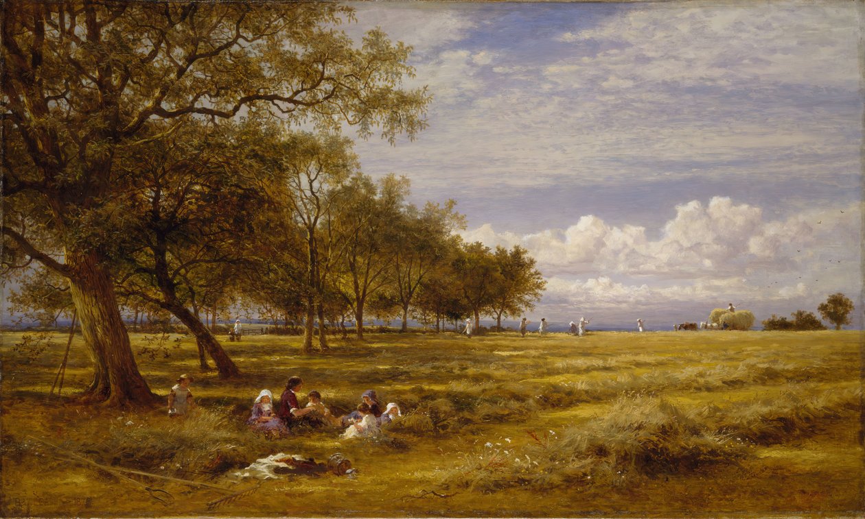Un campo di fieno inglese, 1878 da Benjamin Williams Leader