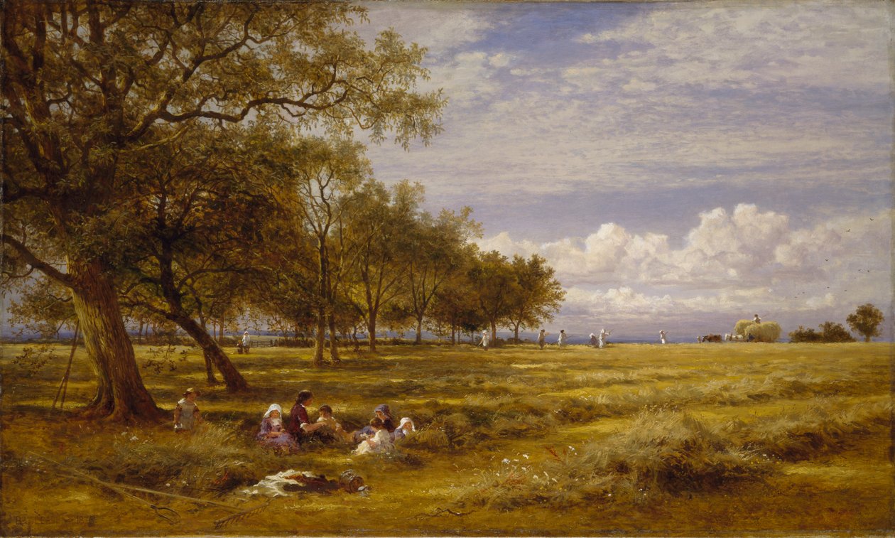 Un campo di fieno inglese, 1878 da Benjamin Williams Leader
