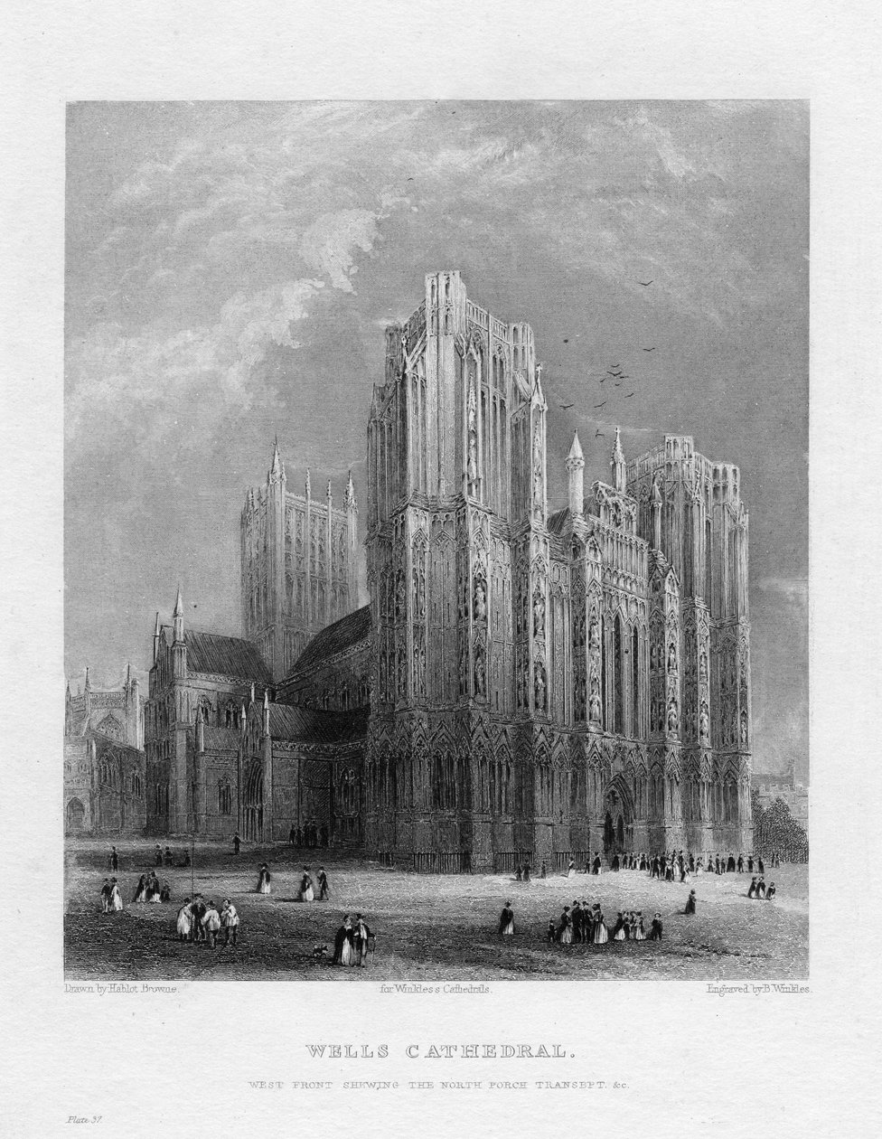 Cattedrale di Wells, Somerset, c1860 da Benjamin Winkles