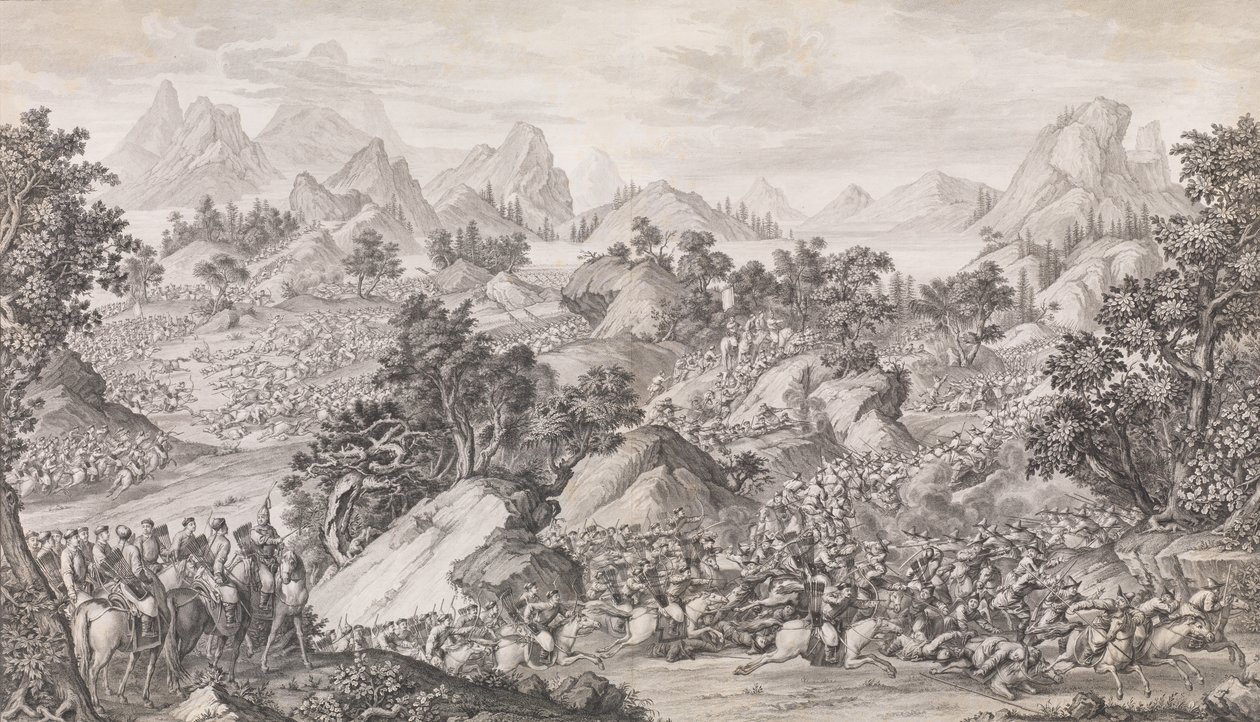 La battaglia di Qos-qulaq, 1774 da Benoit Louis Prevost