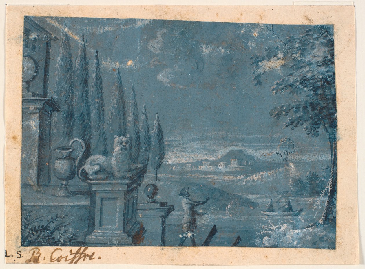 Paesaggio con casa e terrazza da Benoît Le Coffre