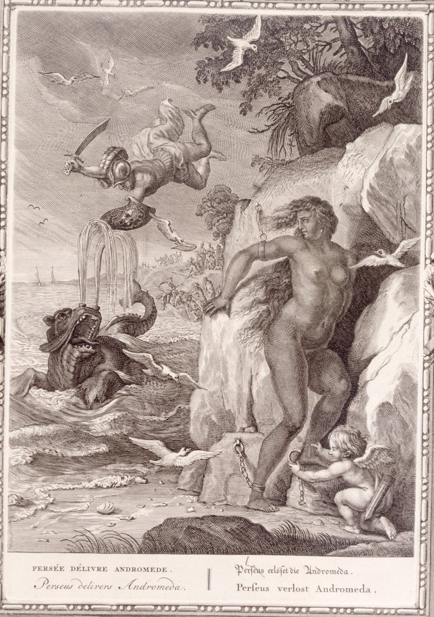 Perseo libera Andromeda dal mostro marino, 1731 da Bernard Picart