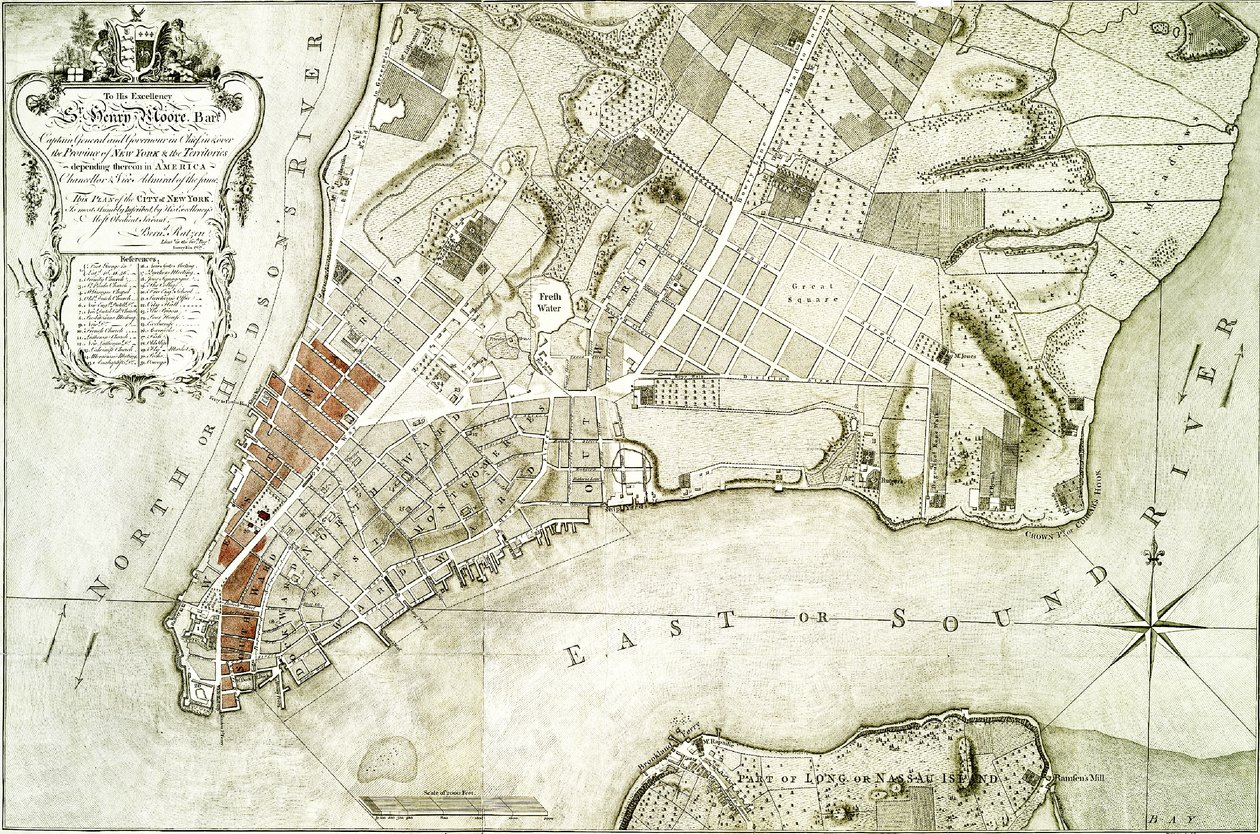 Mappa del 1776 da Bernard Ratzer