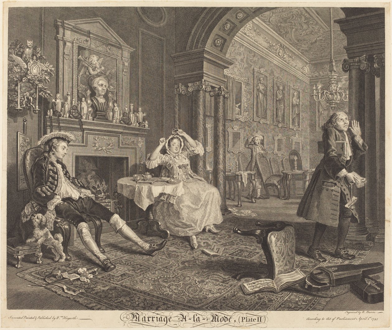 Matrimonio alla moda: tav. 2, 1745 da Bernard Baron