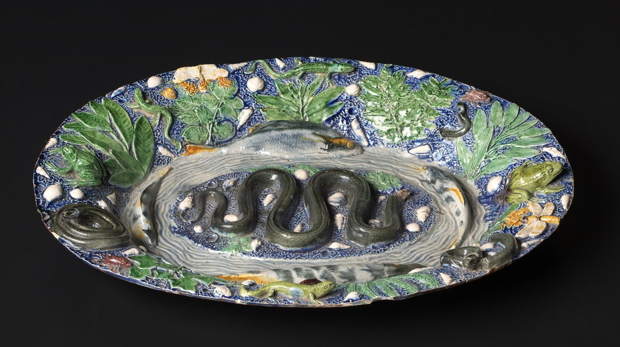 Piatto rustico, fine 1500 da Bernard Palissy